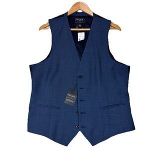 JOS‎ A BANK Traveler Men's Size Medium Slim Fit Blue 100% Wool Suit Vest NWT
